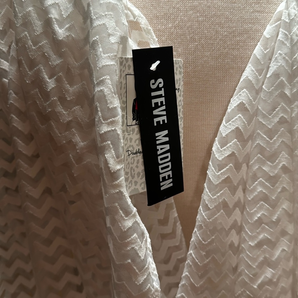 White Patterned Steve Madden Infiniti Scarf